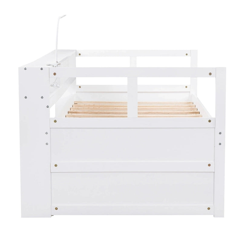 Lit de repos Twin XL avec lits gigognes, étagères et USB