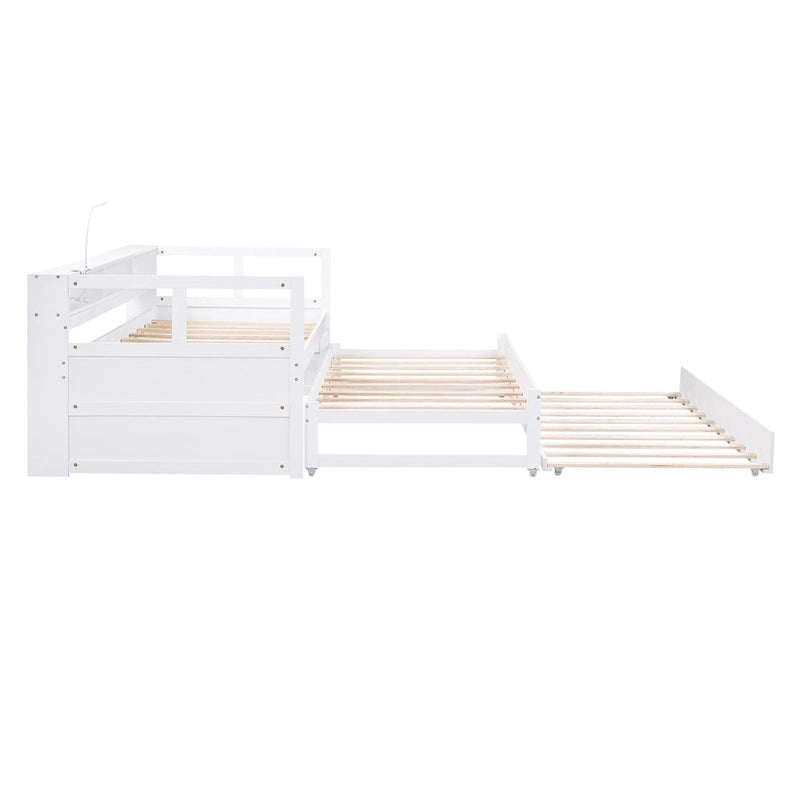 Lit de repos Twin XL avec lits gigognes, étagères et USB