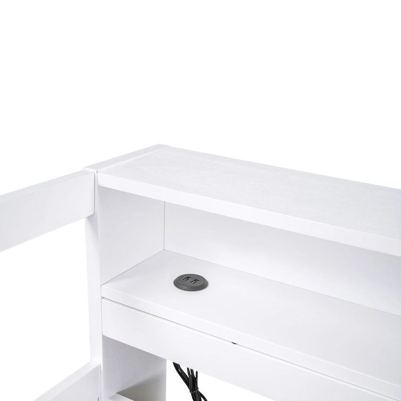 Lit de repos Twin XL avec lits gigognes, étagères et USB