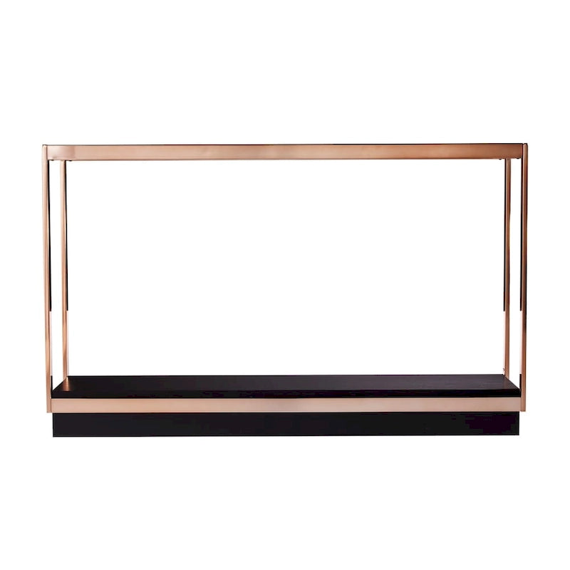 Console moderne en métal couleur champagne