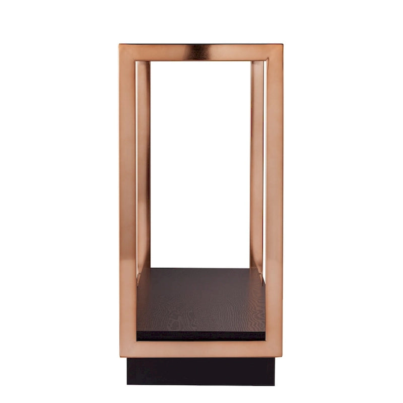 Console moderne en métal couleur champagne