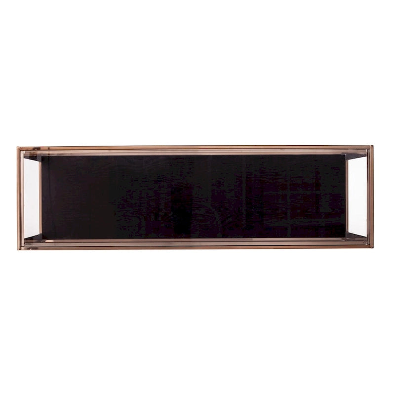 Console moderne en métal couleur champagne