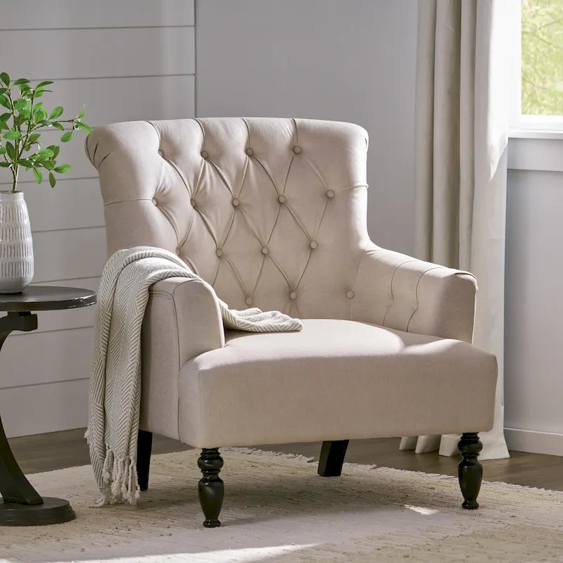 Fauteuil club capitonné