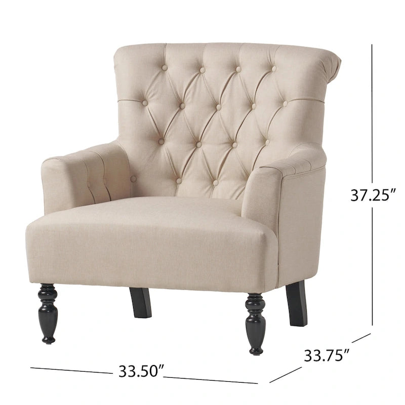 Fauteuil club capitonné