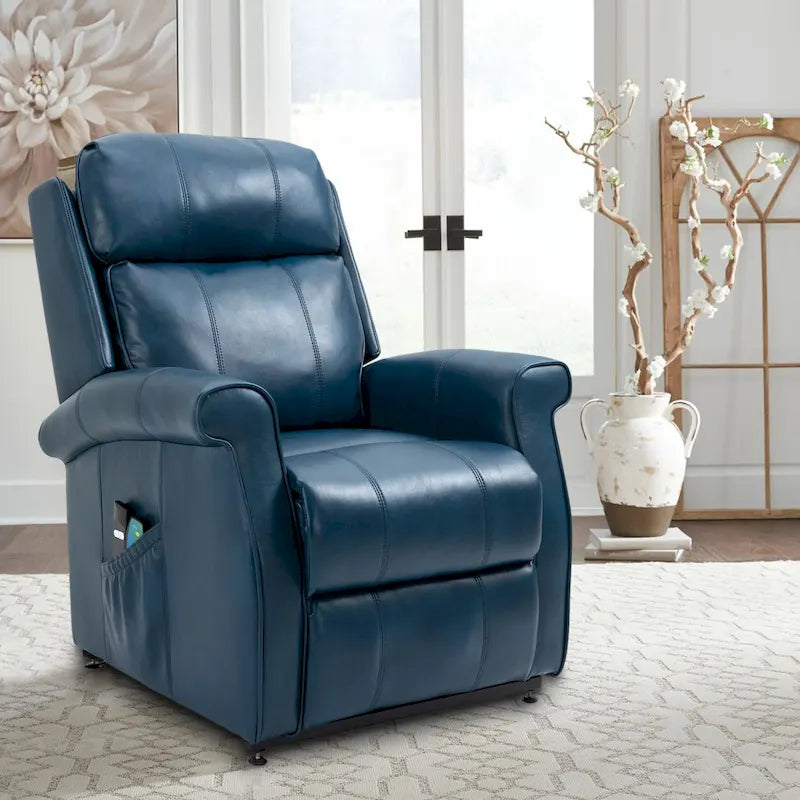 Fauteuil inclinable électrique en similicuir avec fonction releveur