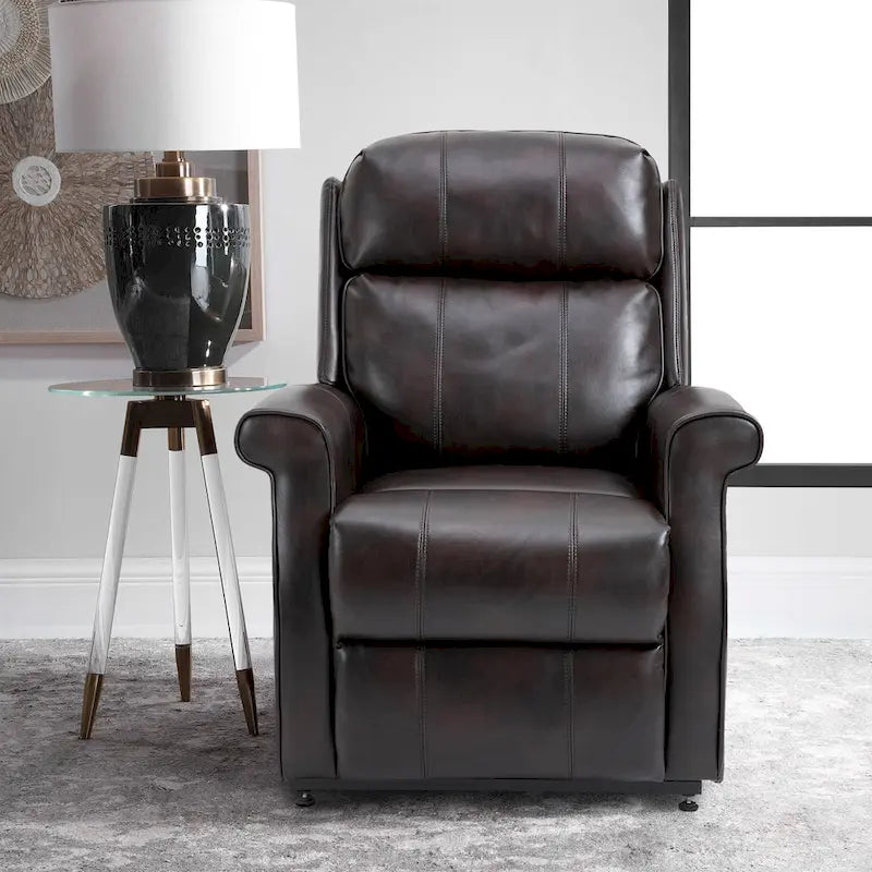 Fauteuil inclinable électrique en similicuir avec fonction releveur