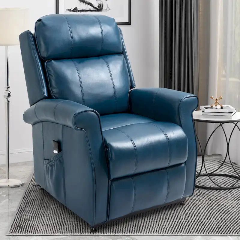 Fauteuil inclinable électrique en similicuir avec fonction releveur