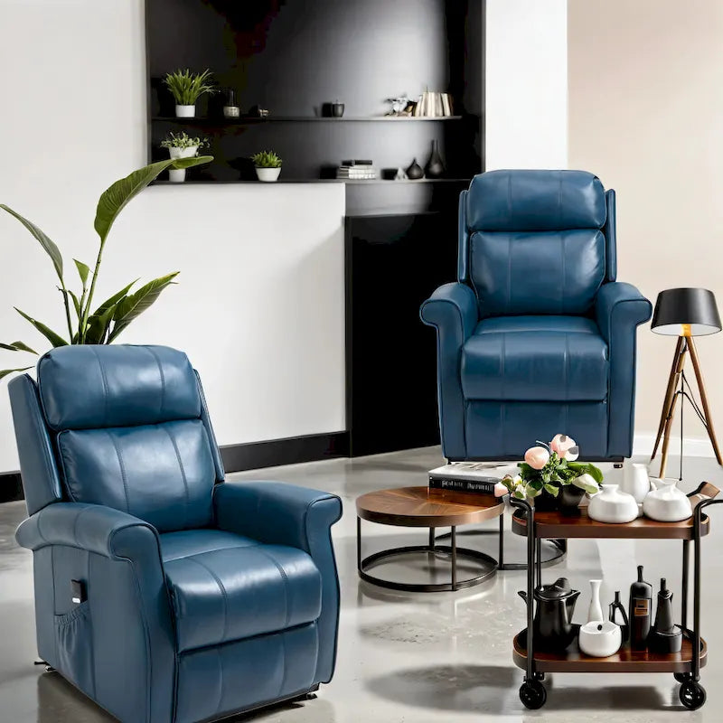 Fauteuil inclinable électrique en similicuir avec fonction releveur