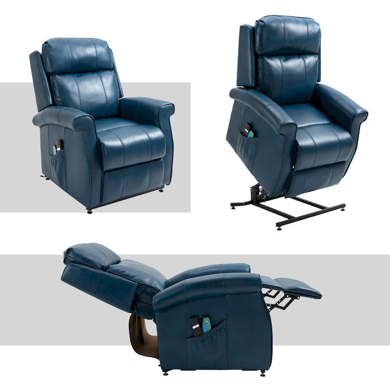 Fauteuil inclinable électrique en similicuir avec fonction releveur