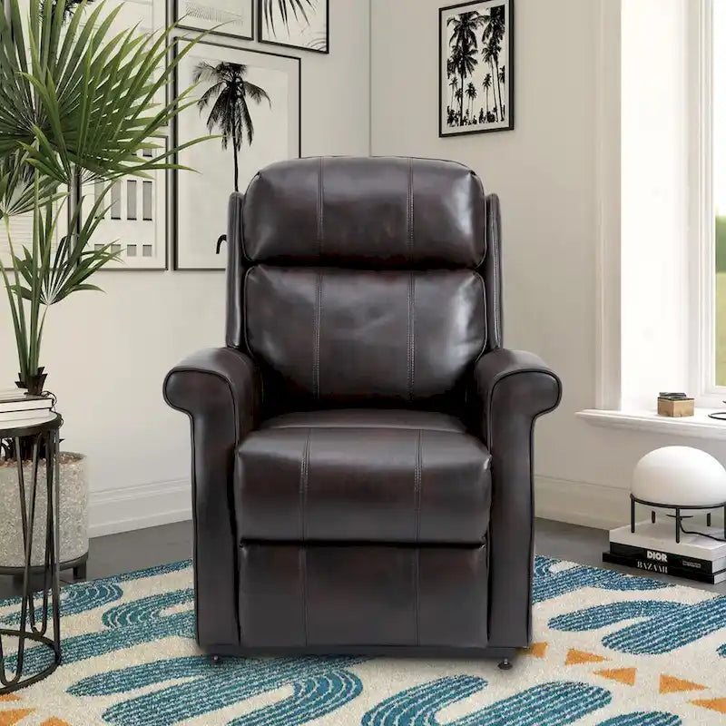 Fauteuil inclinable électrique en similicuir avec fonction releveur