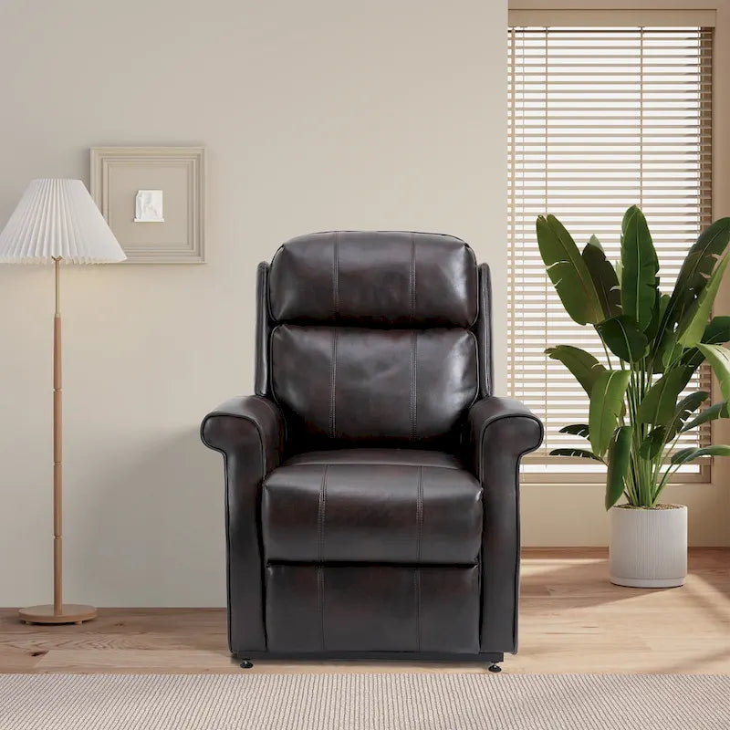 Fauteuil inclinable électrique en similicuir avec fonction releveur