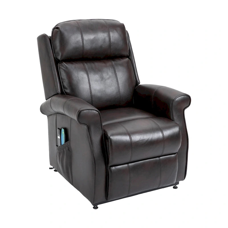 Fauteuil inclinable électrique en similicuir avec fonction releveur