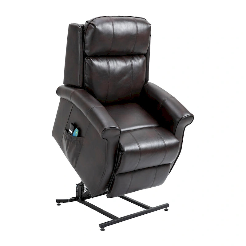 Fauteuil inclinable électrique en similicuir avec fonction releveur