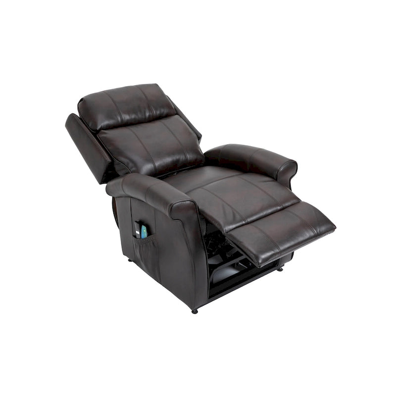 Fauteuil inclinable électrique en similicuir avec fonction releveur