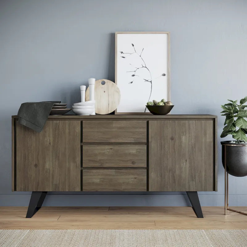 Buffet de 60 pouces de large rectangulaire de style industriel moderne