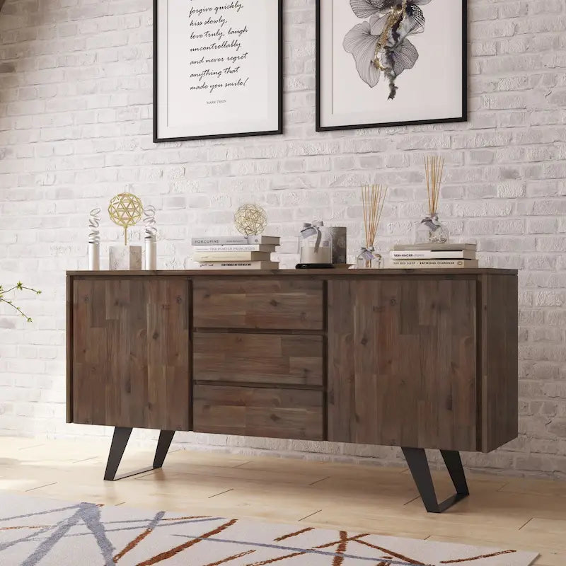 Buffet de 60 pouces de large rectangulaire de style industriel moderne