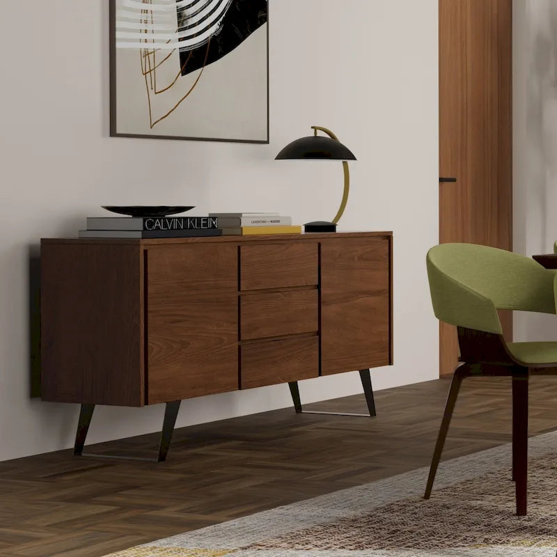 Buffet de 60 pouces de large rectangulaire de style industriel moderne