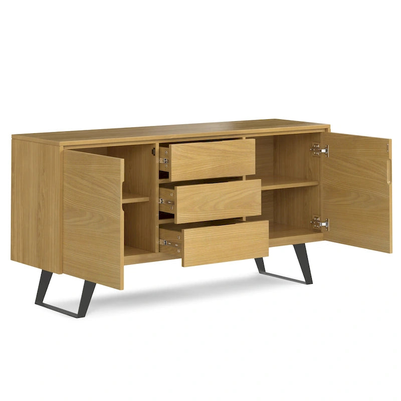 Buffet de 60 pouces de large rectangulaire de style industriel moderne