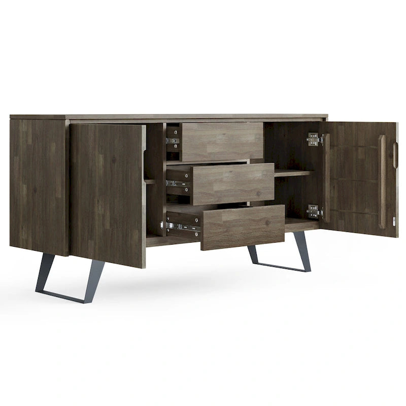 Buffet de 60 pouces de large rectangulaire de style industriel moderne