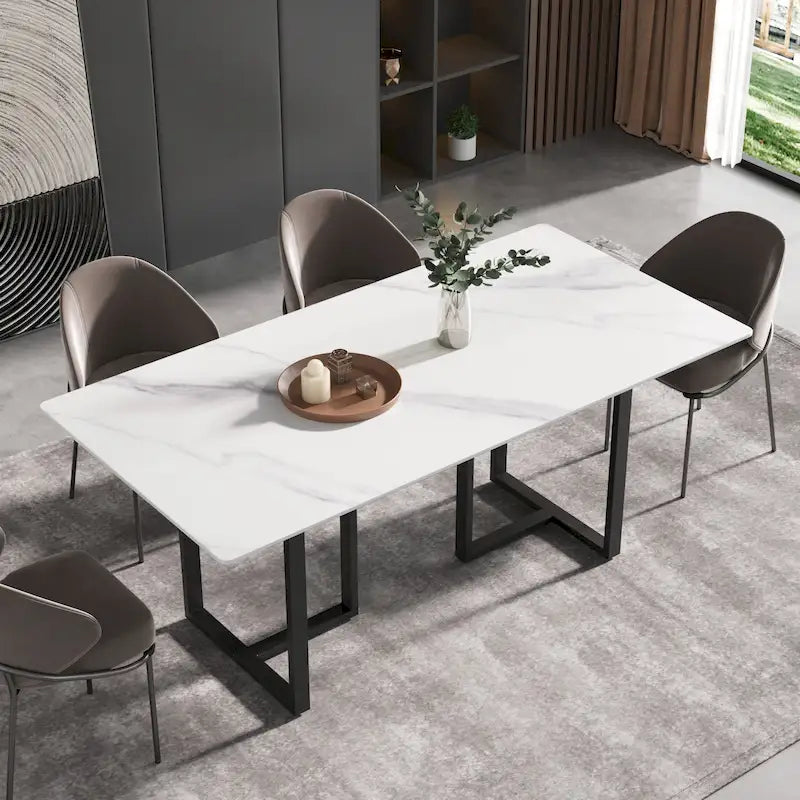 Table à manger 71 en marbre blanc