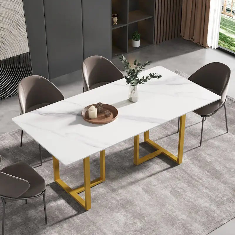 Table à manger 71 en marbre blanc