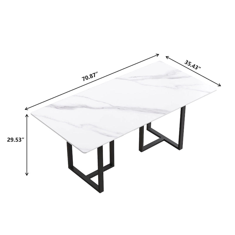Table à manger 71 en marbre blanc