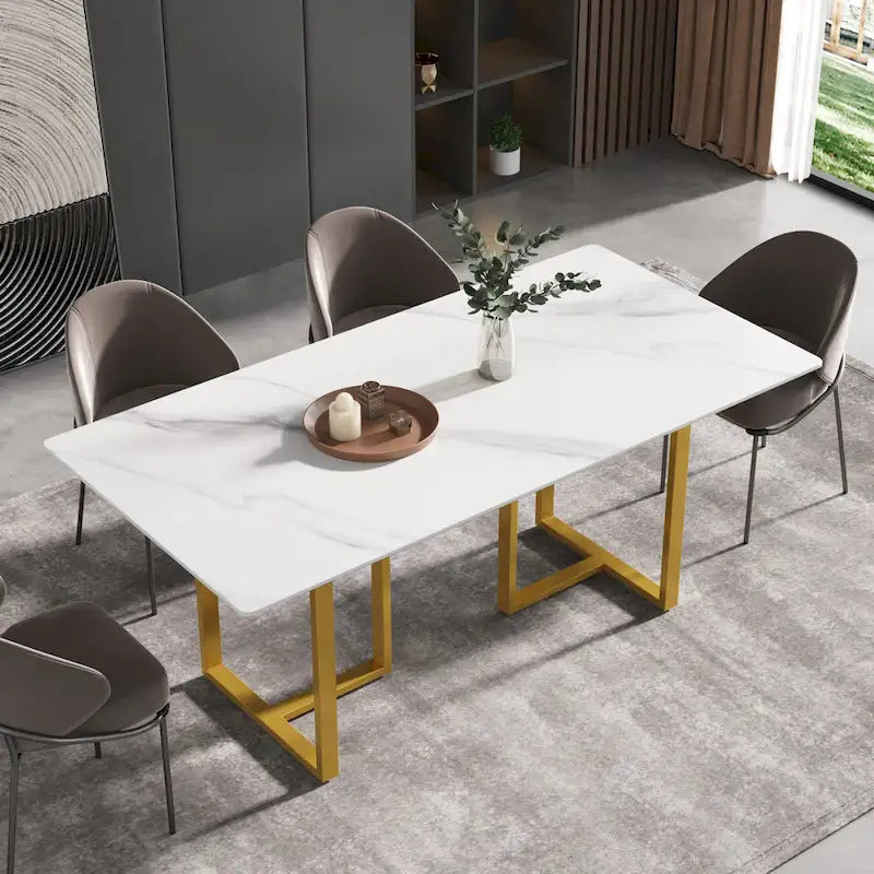 Table à manger 71 en marbre blanc