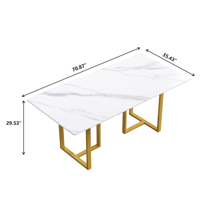 Table à manger 71 en marbre blanc