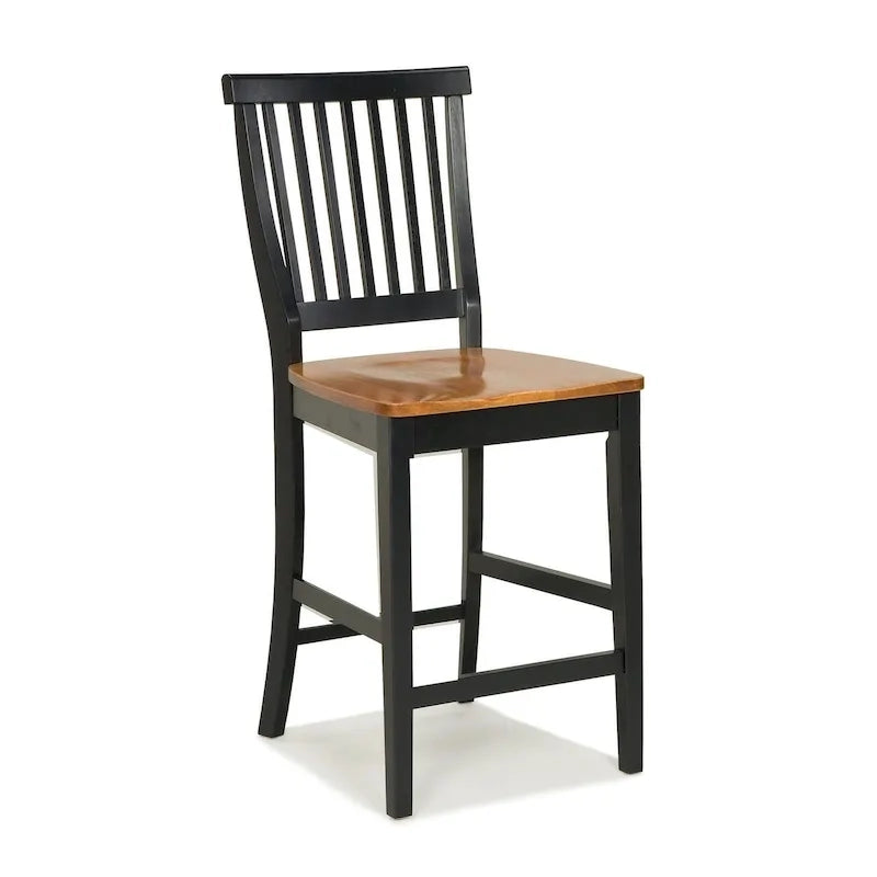 Tabouret de bar chêne vieilli noir 60 cm