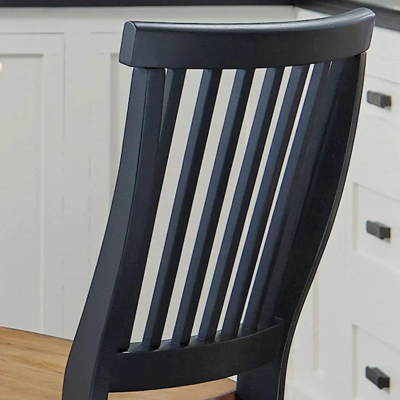 Tabouret de bar chêne vieilli noir 60 cm