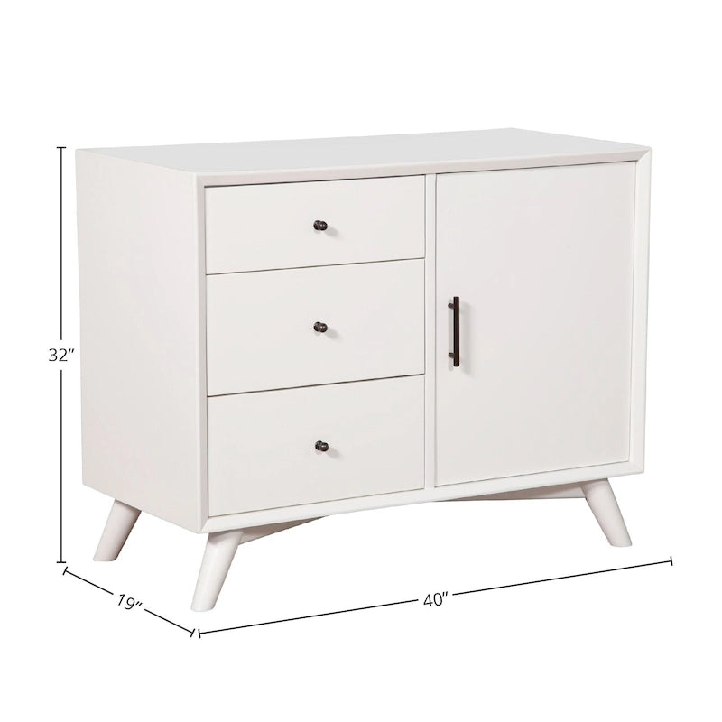 Meuble d'appoint en bois accentué blanc