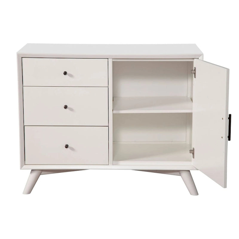 Meuble d'appoint en bois accentué blanc