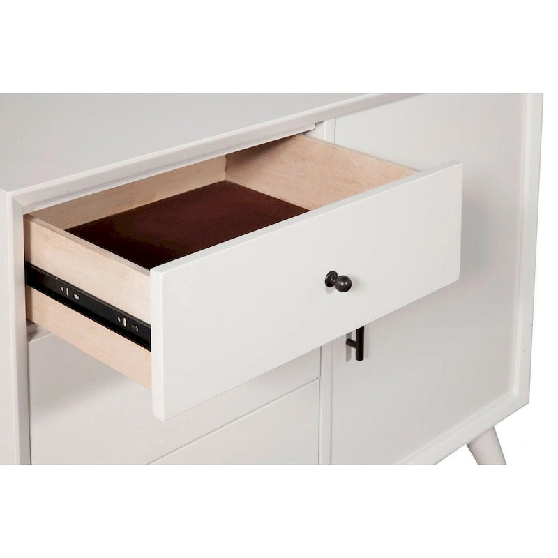 Meuble d'appoint en bois accentué blanc