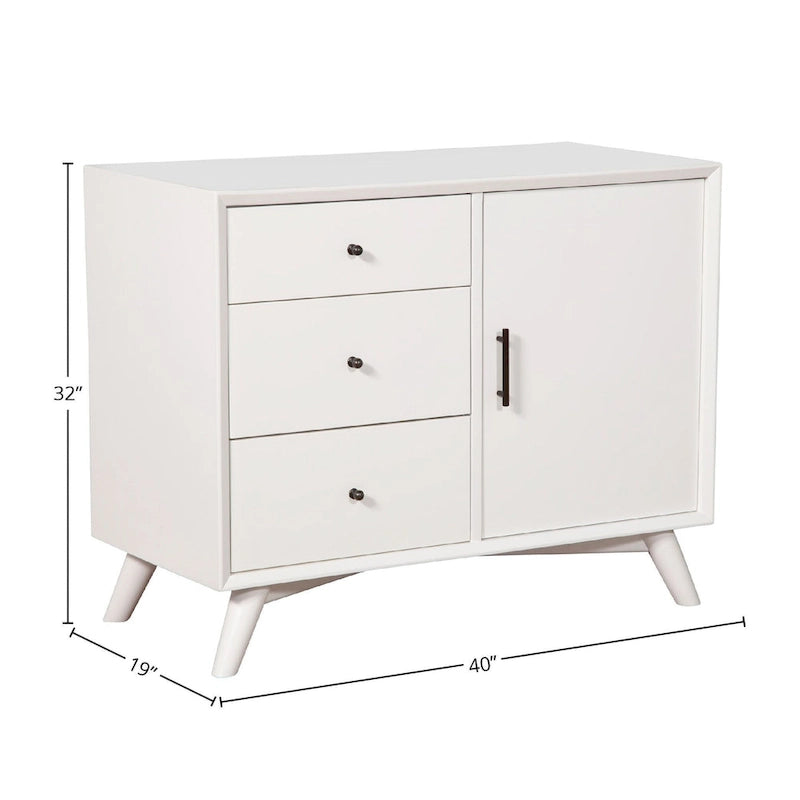 Meuble d'appoint en bois accentué blanc