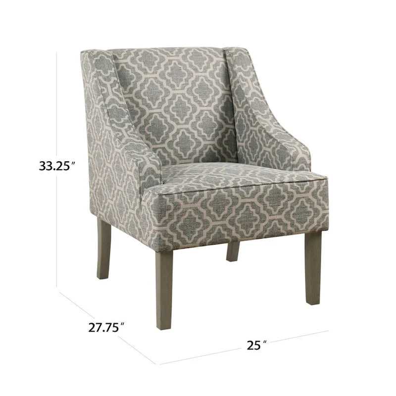 Fauteuil classique Ash Geometric à accoudoirs incurvés
