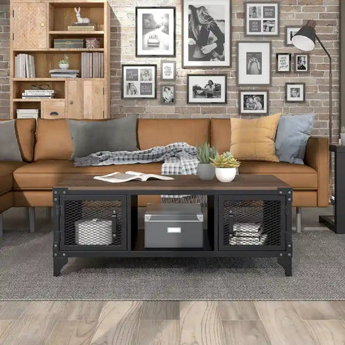 Table basse de rangement en acier de 48 pouces