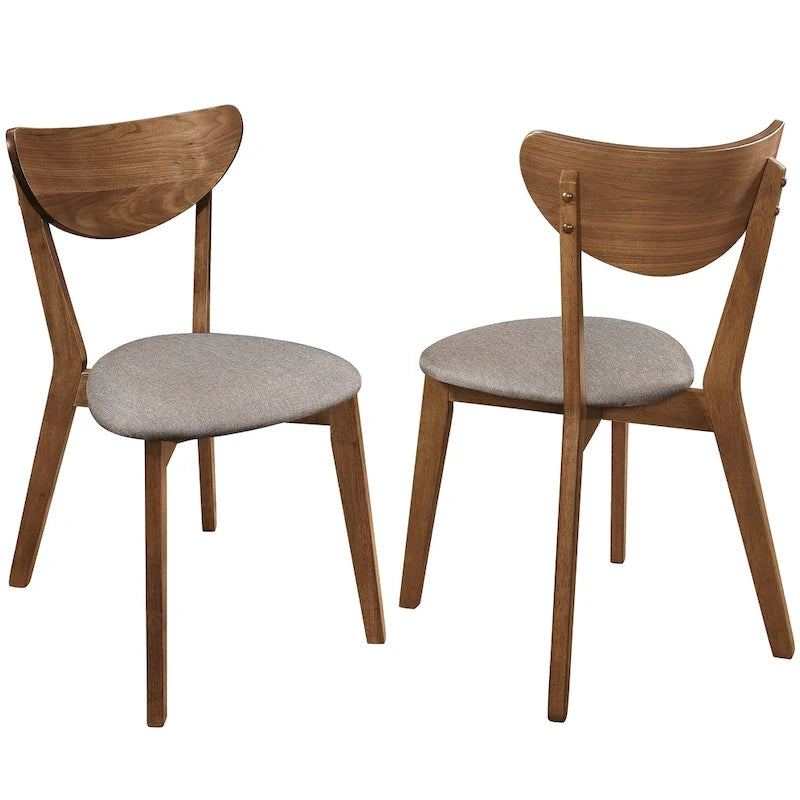 Chaises de salle à manger en noyer naturel style rétro moderne Peony (lot de 2)