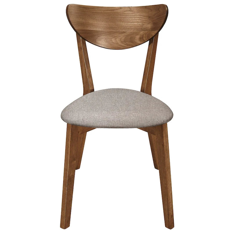 Chaises de salle à manger en noyer naturel style rétro moderne Peony (lot de 2)