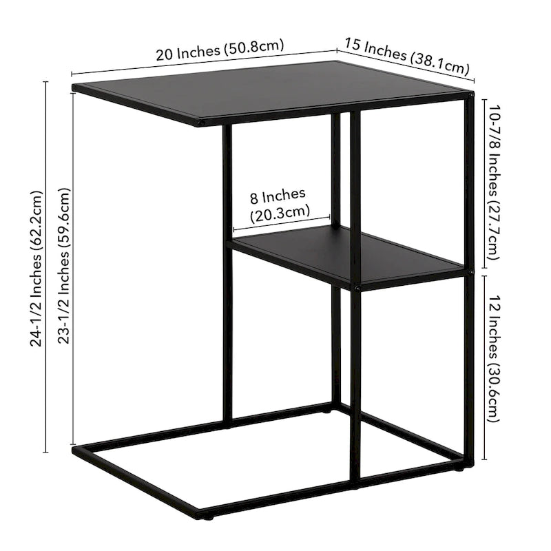 Table d'appoint rectangulaire large de 20 po