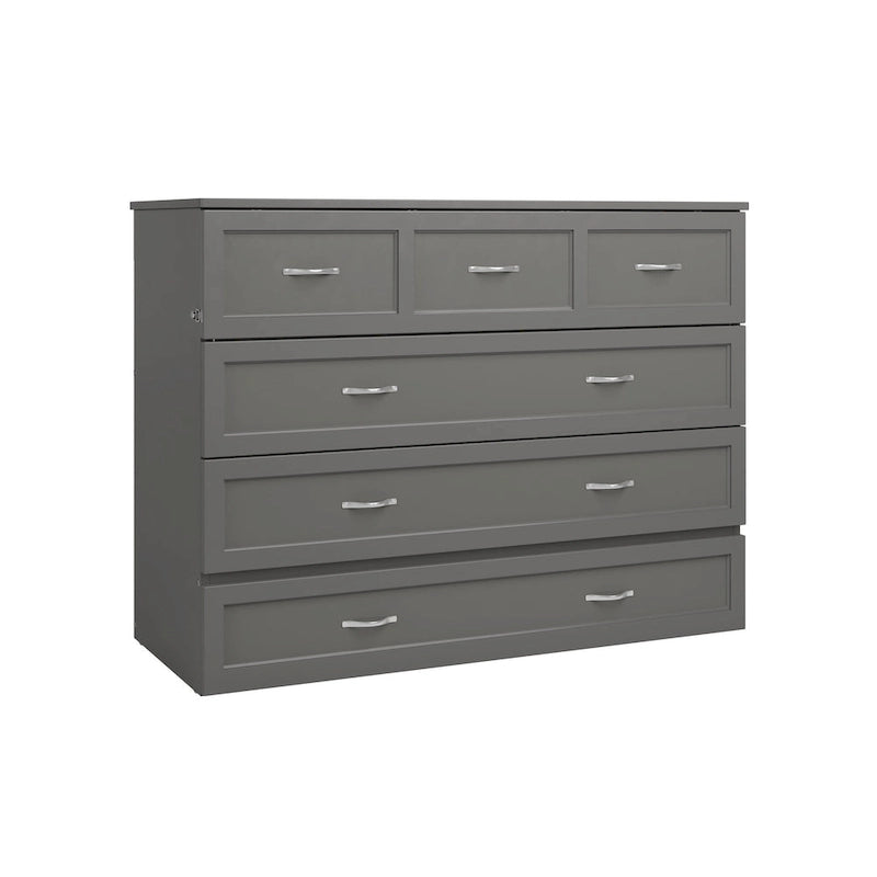 Lit escamotable complet avec matelas gris