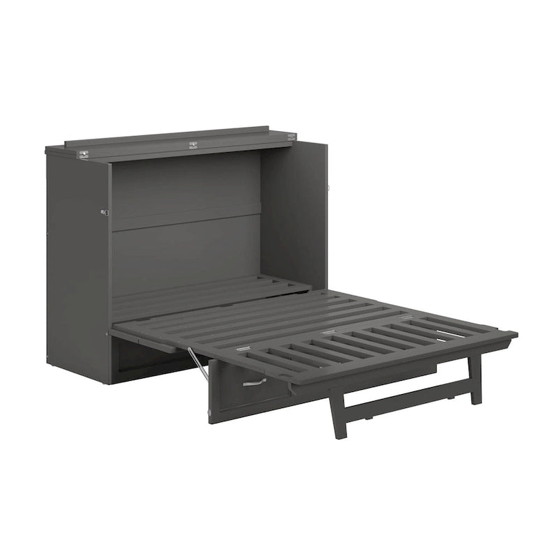 Lit escamotable complet avec matelas gris