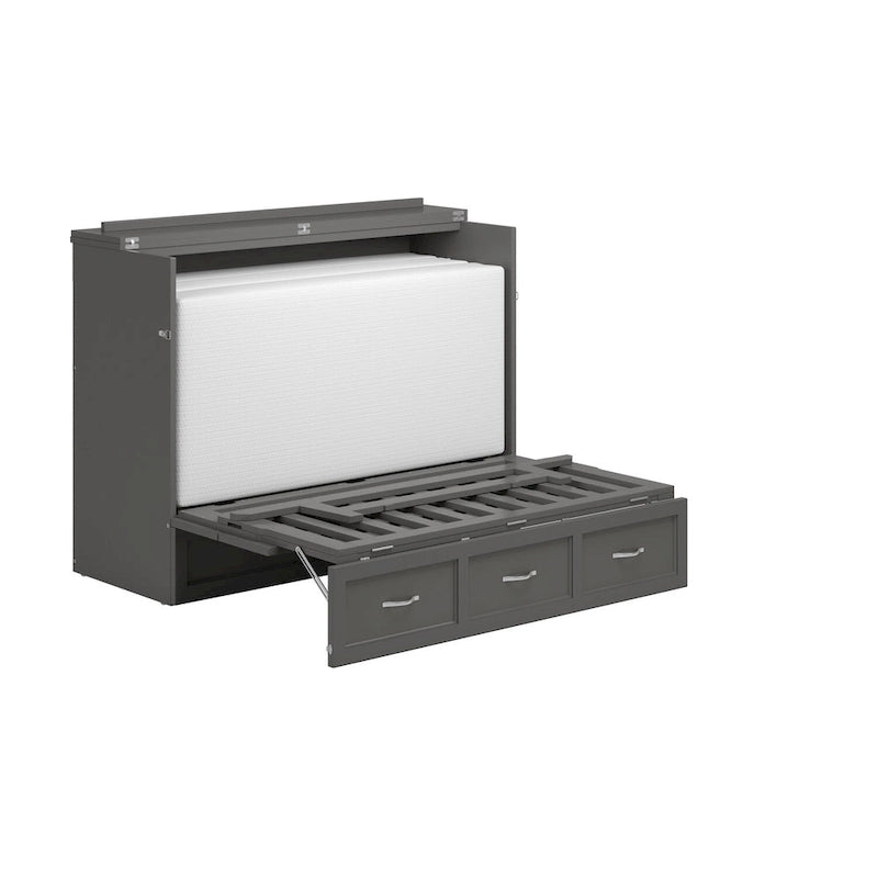 Lit escamotable complet avec matelas gris