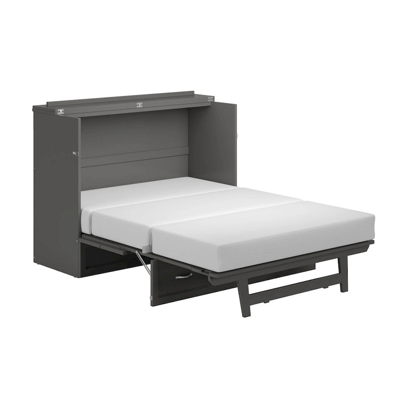 Lit escamotable complet avec matelas gris