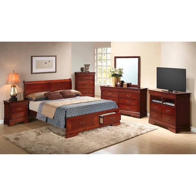 Lit en panneau de bois King Storage