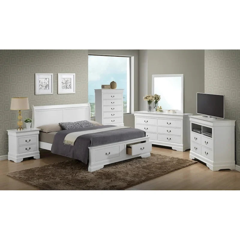 Lit en panneau de bois King Storage