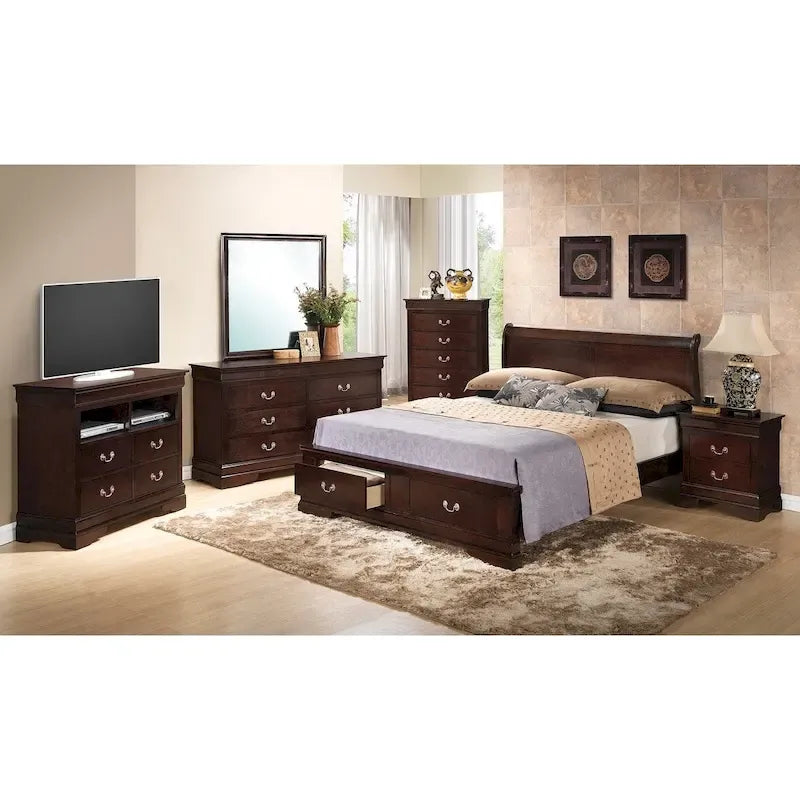 Lit en panneau de bois King Storage