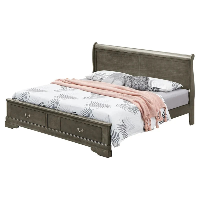 Lit en panneau de bois King Storage