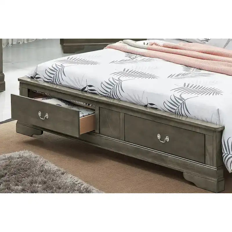 Lit en panneau de bois King Storage