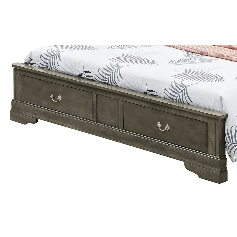 Lit en panneau de bois King Storage