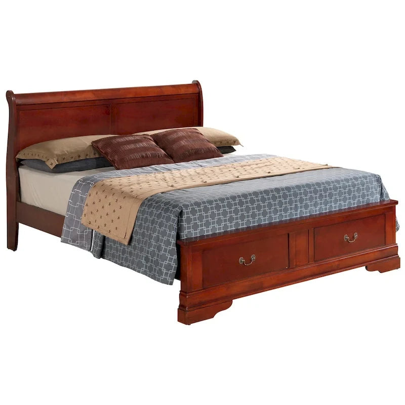 Lit en panneau de bois King Storage